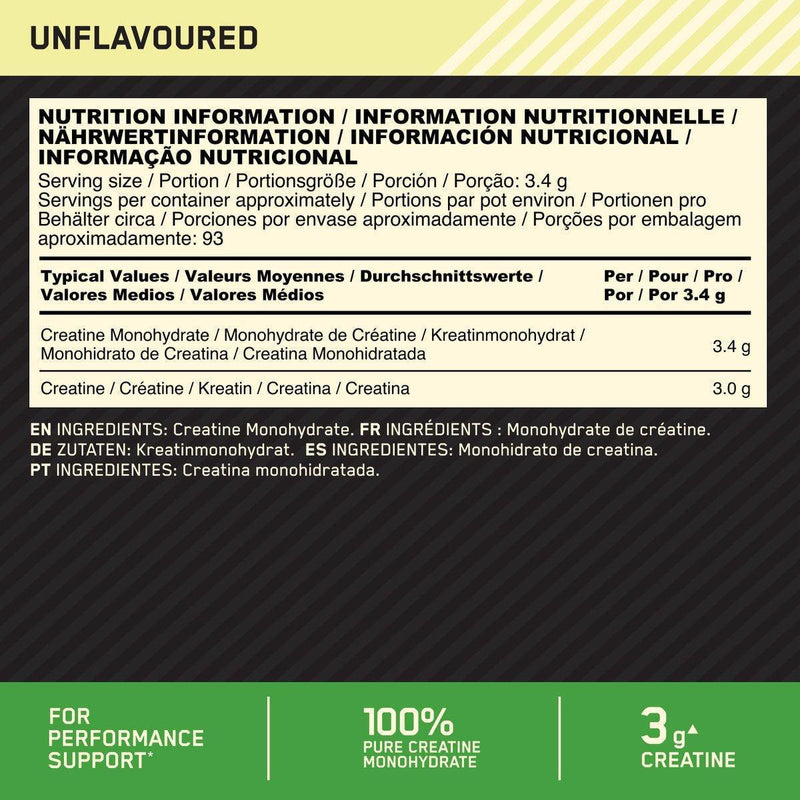 6 x Micronised Creatine Powder - 317g - Optimum Nutrition