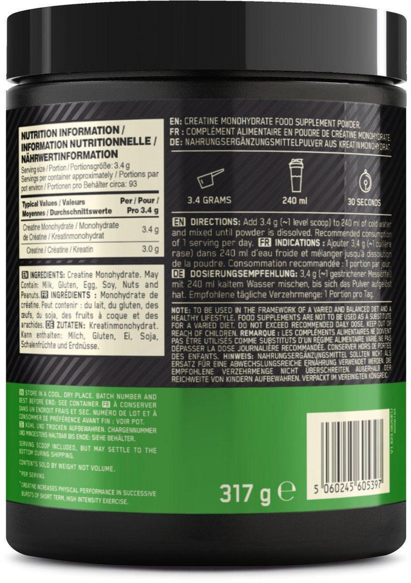 6 x Micronised Creatine Powder - 317g - Optimum Nutrition