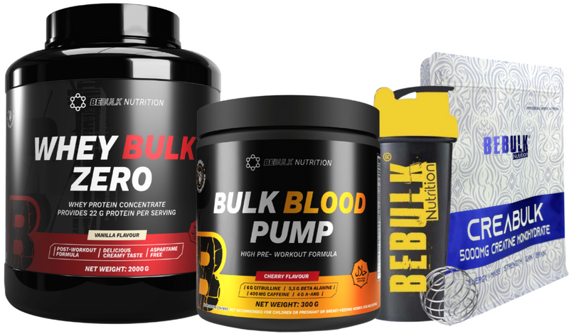 MEGADEAL 2er Pack: Molkenprotein 2000 g + Kreatin 300 g + Pre-Workout PUMP + Bulk Shaker