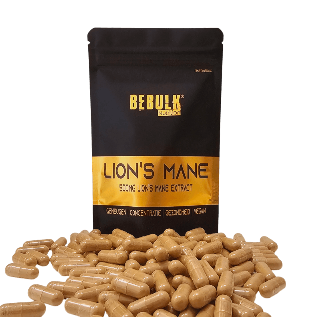 Lion's Mane 500mg Paddenstoel - Vegan - BeBulk Nutrition