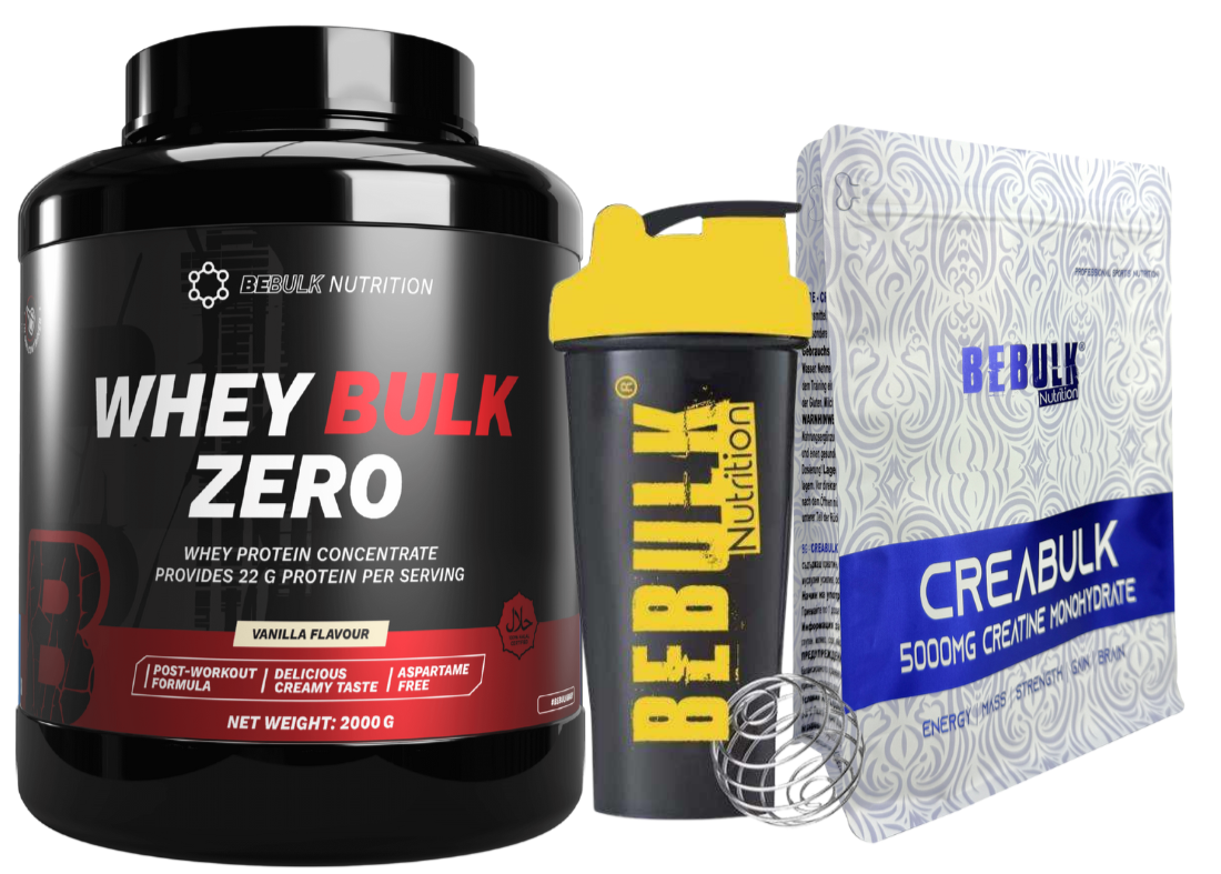 Megadeal 1 Pack: Whey Protein 2000g + Creatine + BeBulk Shaker