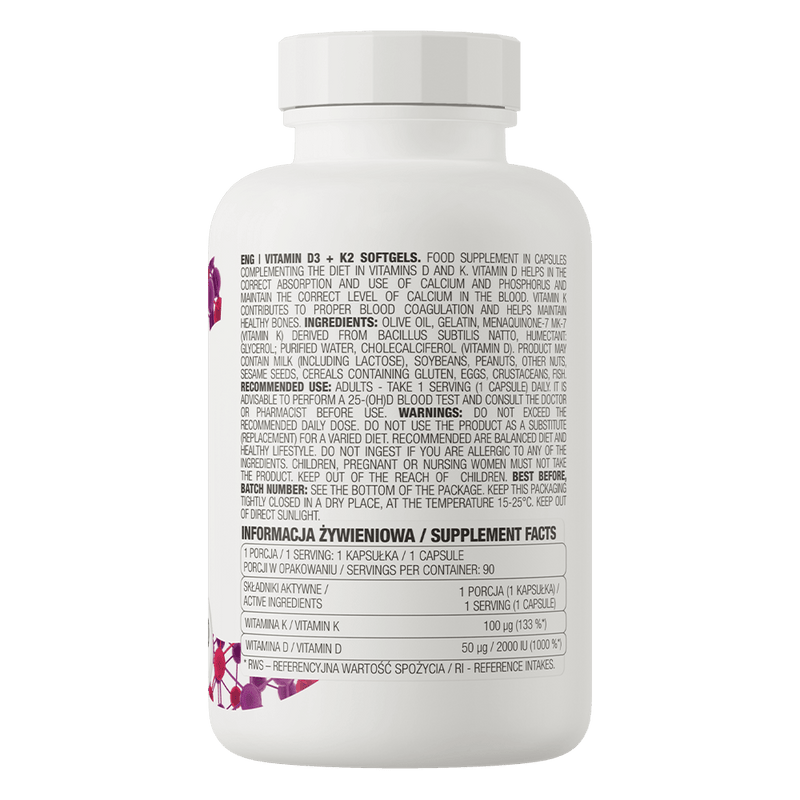 OstroVit Vitamine D3 + K2 90 softgels