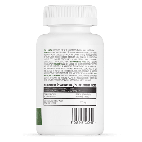 12 x Maca 500mg - Vegan - 90 Tablets - OstroVit