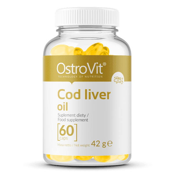 Cod Liver Oil 500mg, Vit A 375µg, Vit D 3,38 µg 60 Capsules OstroVit