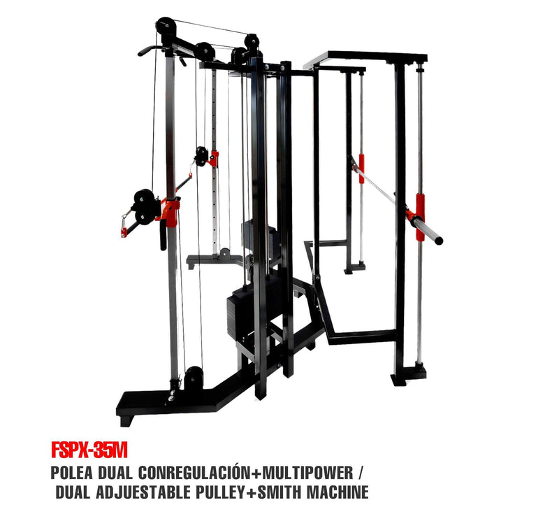 DUAL ADJUSTABLE PULLEY + SMITH MACHINE