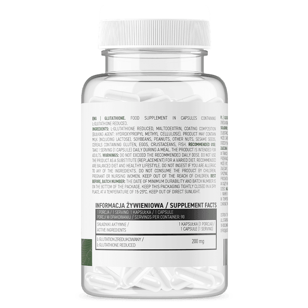 Glutathione 200mg - Vegan - 90 Capsules - OstroVit