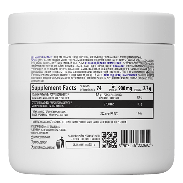 OstroVit Magnesiumcitraat 200 g