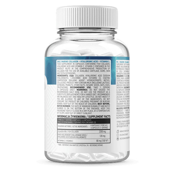 OstroVit Marine Collageen met hyaluronzuur en vitamine C 120 capsules (25 Pack)