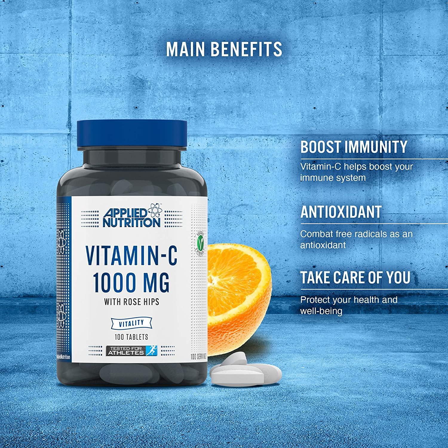 Vitamin C + Rosehips 100 Tablets Vegan - Applied Nutrition