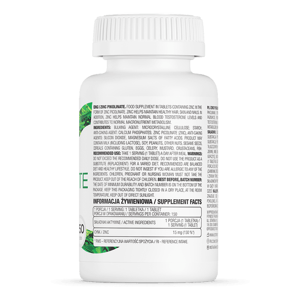 Zinc Picolinate - 200 Tablets - OstroVit